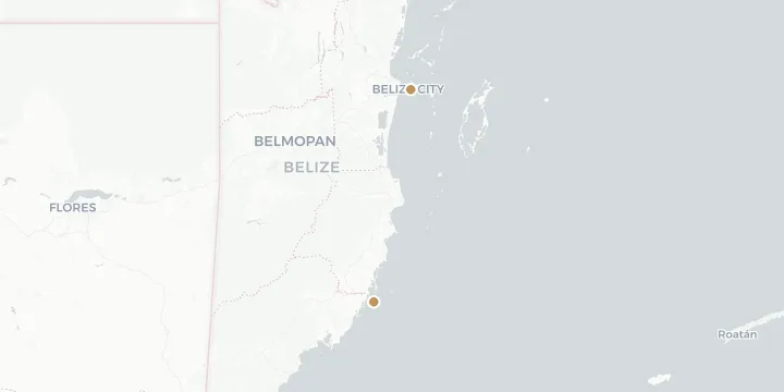 Karte der Kreuzfahrthäfen in Belize mit 2 Anlegern