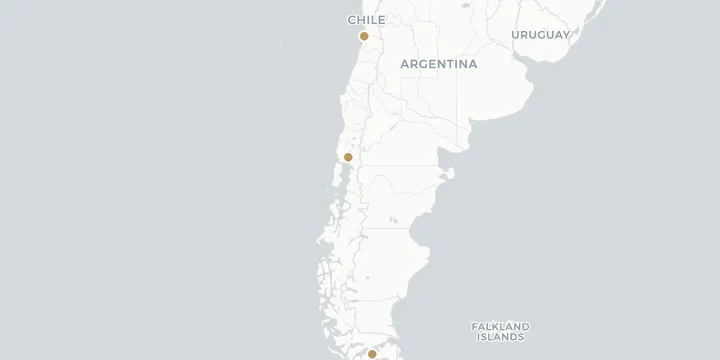 Karte der Kreuzfahrthäfen in Chile mit 3 Anlegern