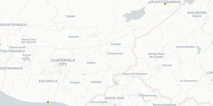 Karte der Kreuzfahrthäfen in Guatemala mit 2 Anlegern