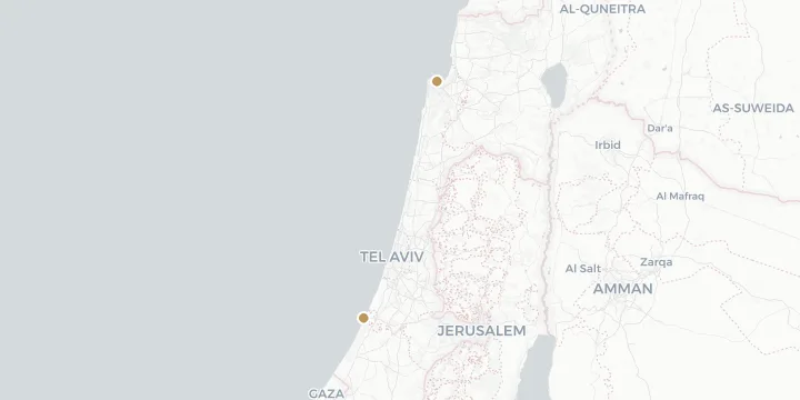 Karte der Kreuzfahrthäfen in Israel mit 2 Anlegern